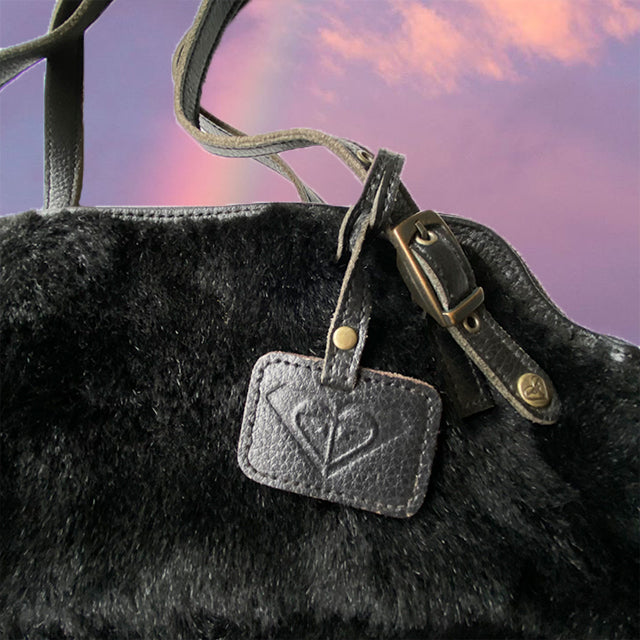 Vintage 90's Roxy Furry Black Bowling Bag