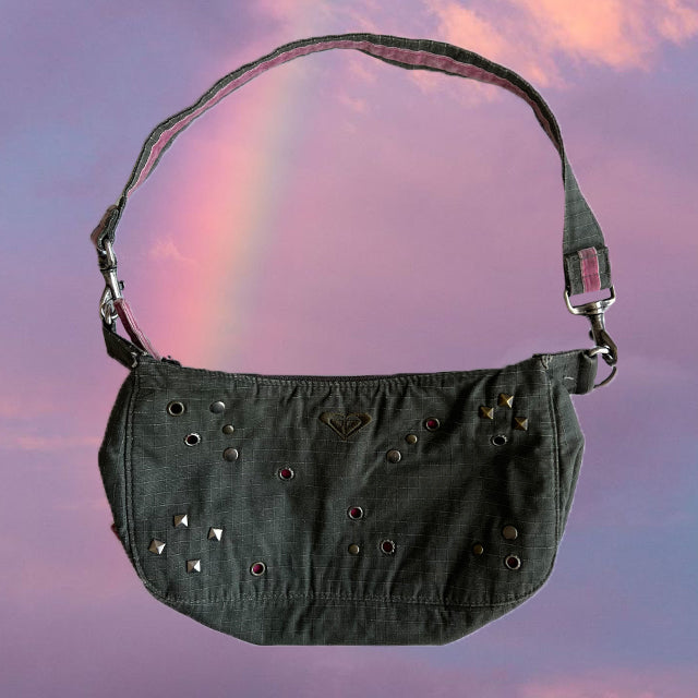 Vintage Y2K Grunge Green Shoulder Bag with Stud Details – Michelle