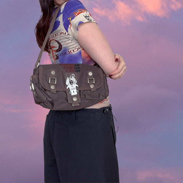 Vintage Y2K Cyber George Gina and Lucy Khaki Shoulder Bag