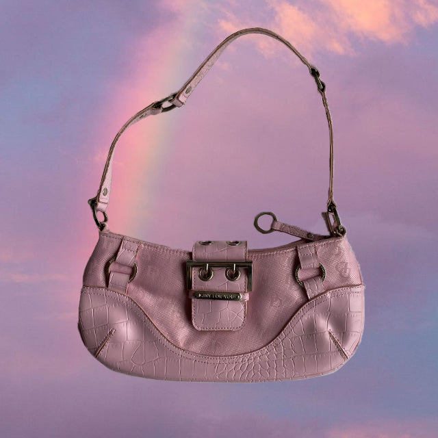 Vintage Y2K Bratz Pink Monogram Shoulder Bag with Buckle Detail