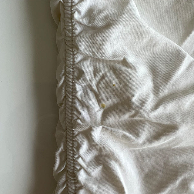 Vintage 90's Tech White Ruched Midi Skirt (38 EU / UK 10 / US 6)