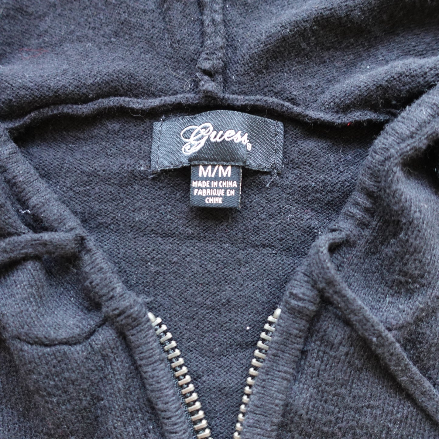 Vintage Y2K Cyber Grunge Guess Knit Zip Up Hoodie (M)