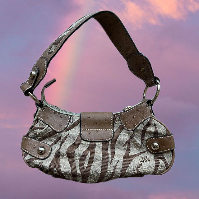 Vintage Y2K Guess Zebra Print Shoulder Bag