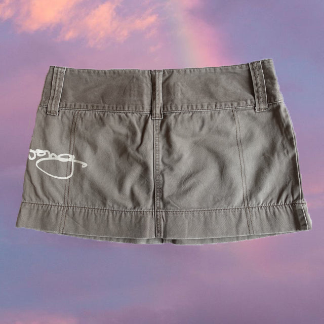 Vintage Y2K Fairy Grunge Billabong Khaki Low Waist Cargo Miniskirt (M)