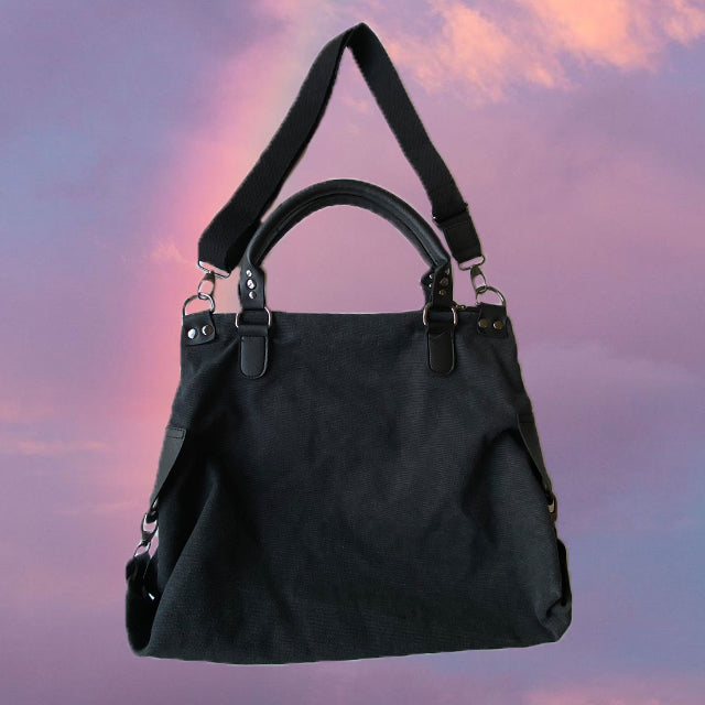 Vintage Y2K Fairy Grunge Grey and Black Star Tote Bag