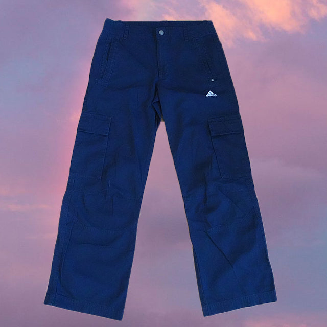 Vintage 90's Skater Adidas Baggy Navy Cargo Pants (36 EU / 8 UK)