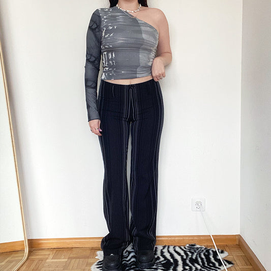 Vintage 90's Striped Low Waist Flare Pants (38 EU - 10 UK)