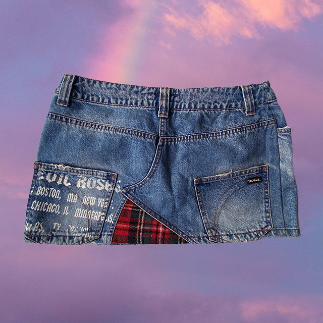 Vintage Y2K Killah Miss Sixty Low Waist Denim Mini Skirt (S - 36 EU - 8 UK)