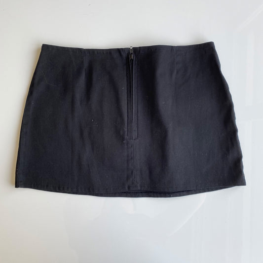 Vintage 90's Rave Goth Mini Skirt with Skull Embroidery (36/38 EU - 8/10 UK - 4/6 US)