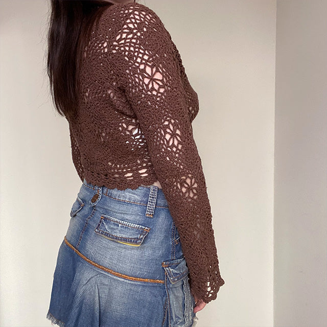 Vintage 90's Fairy Grunge Brown Cardigan (S/M)