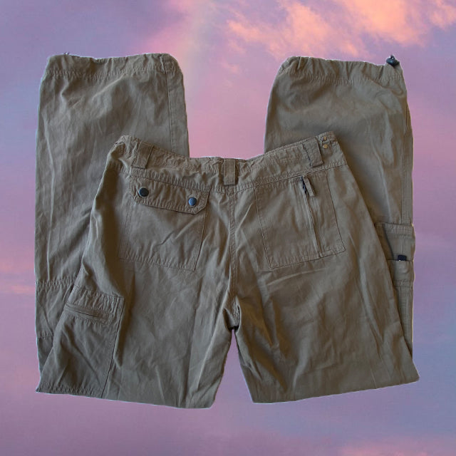 Vintage 90's Low Waist Khaki Baggy Cargo Pants (S)