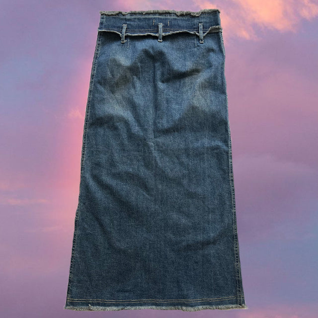 Vintage 90's Hippie Boho Denim Maxi Skirt (34 EU / UK 6 / US 2)