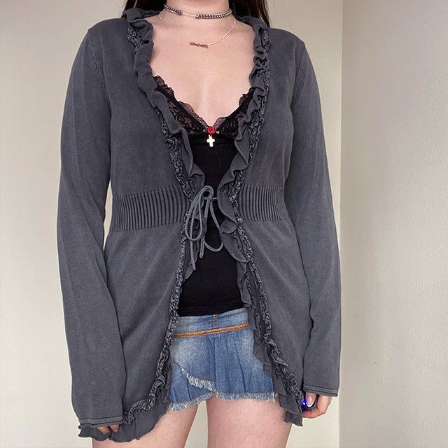 Vintage 90's Fairy Grunge Grey Cardigan (S/M)
