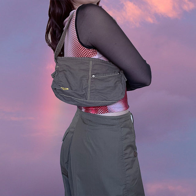 Vintage Y2K Roxy Khaki Cargo Shoulder Bag