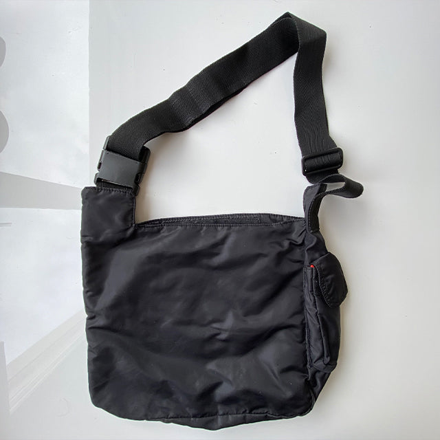 Vintage 90's Diesel Black Techwear Crossbody Messenger Bag