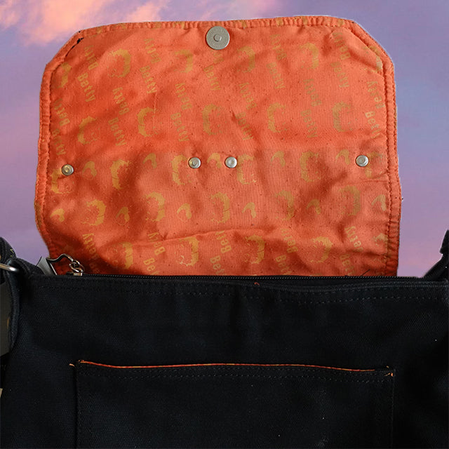 Vintage 90's Black Betty Boop Canvas Crossbody Bag with Safety Pin Detail