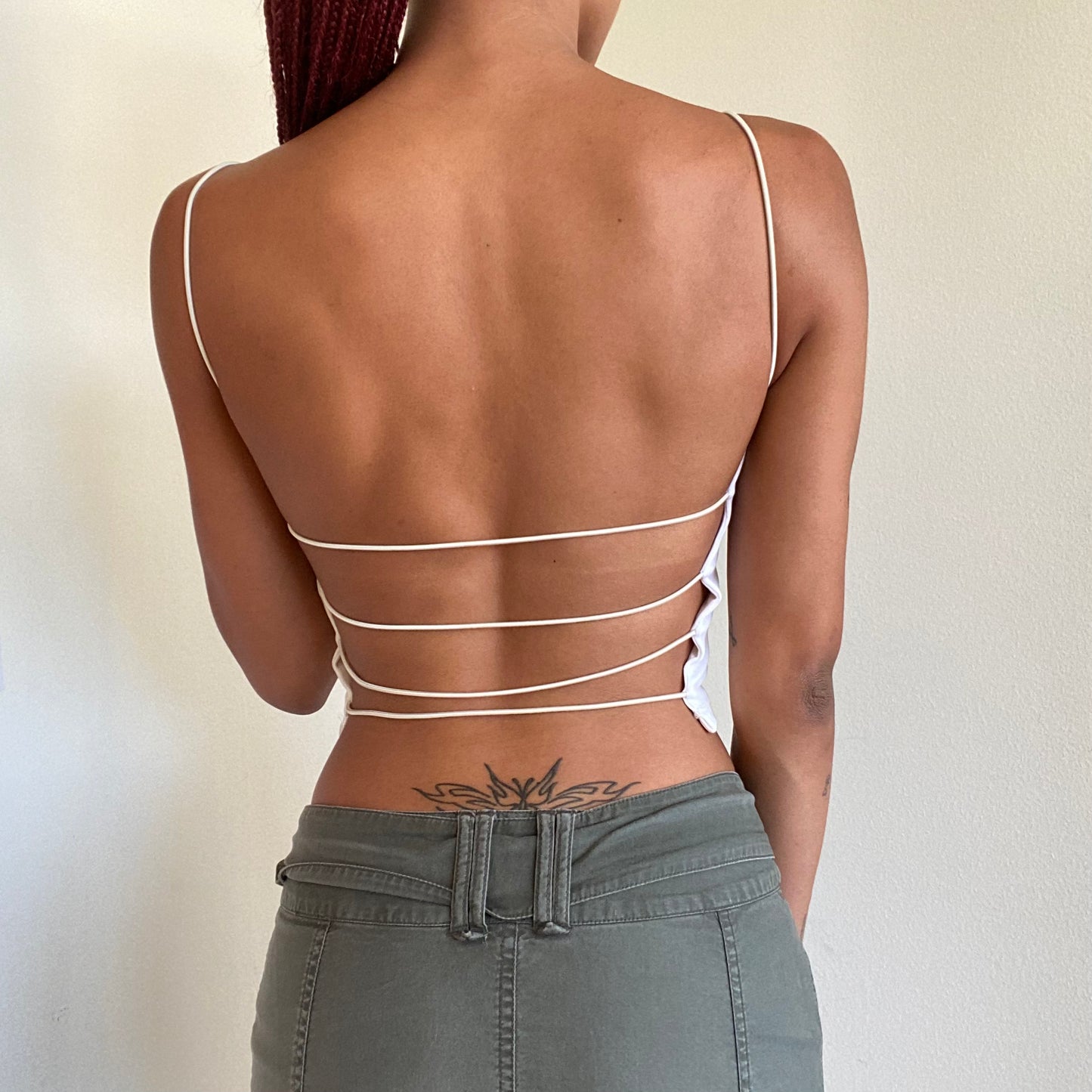 Vintage 90’s Clubwear White Backless Strappy Top (S)