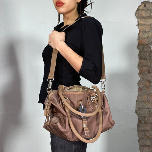 Vintage 2000's George Gina & Lucy Brown Bowling Bag with Crossbody Strap