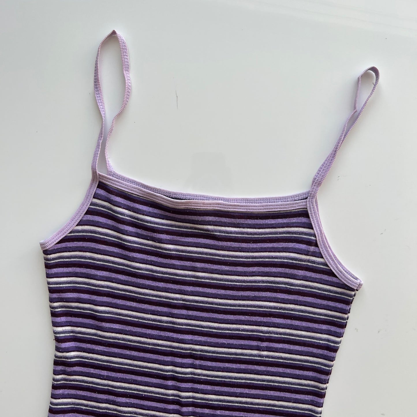 Vintage 90's Summer Purple Striped Dress (M)