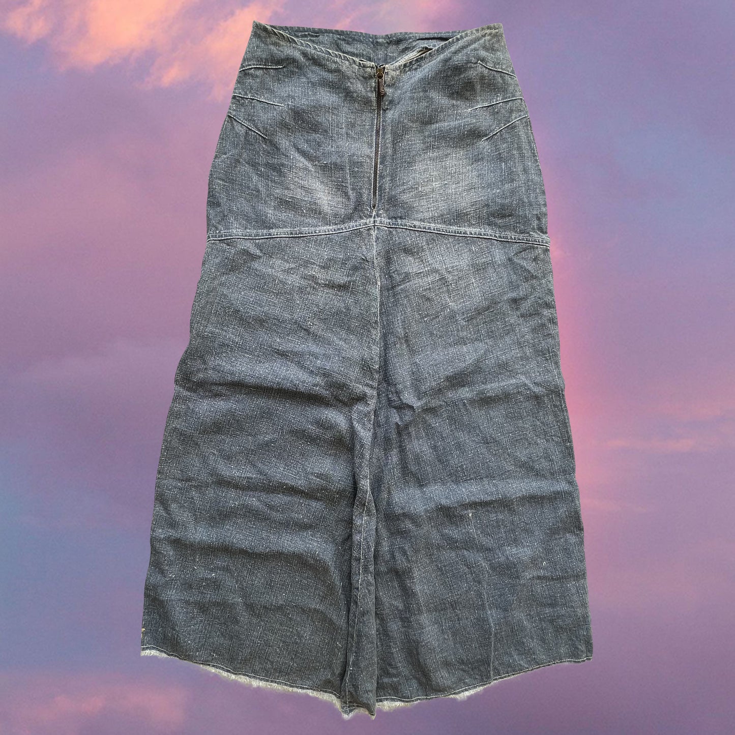Vintage 90's Hippie Denim Maxi Skirt (36 EU / UK 8 / US 4)