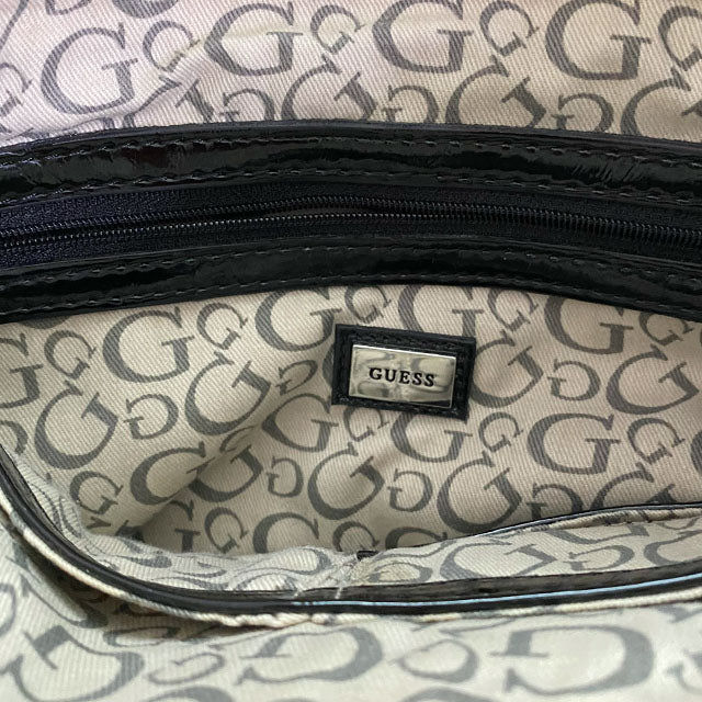 Vintage Y2K Guess Black Patent Shoulder Bag