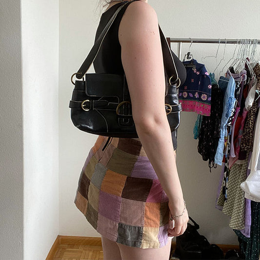 Vintage 90's Black Esprit Shoulder Bag with Buckle Detailing