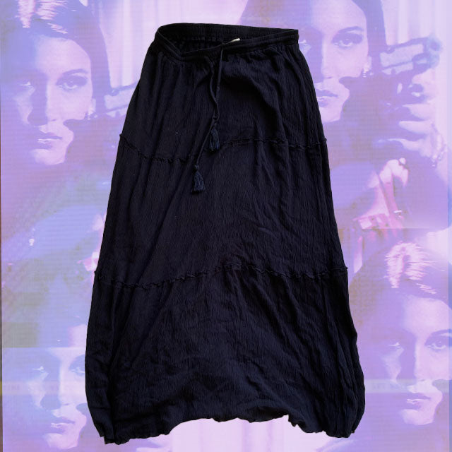 Vintage 90's Navy Fairy Long Skirt (40)