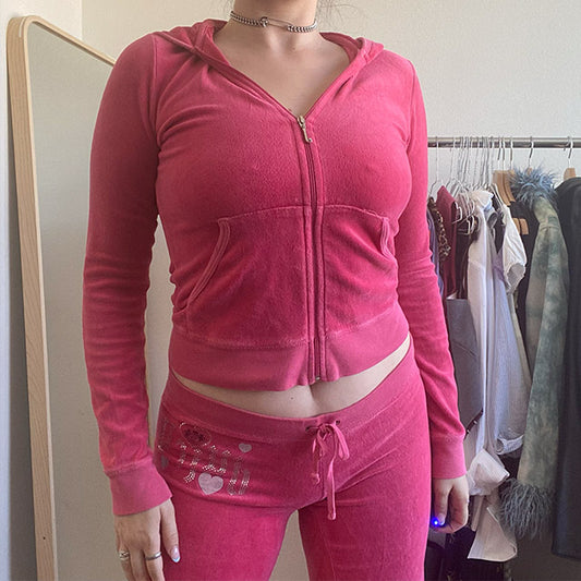 Vintage Y2K Juicy Couture Pink Tracksuit Set (S)