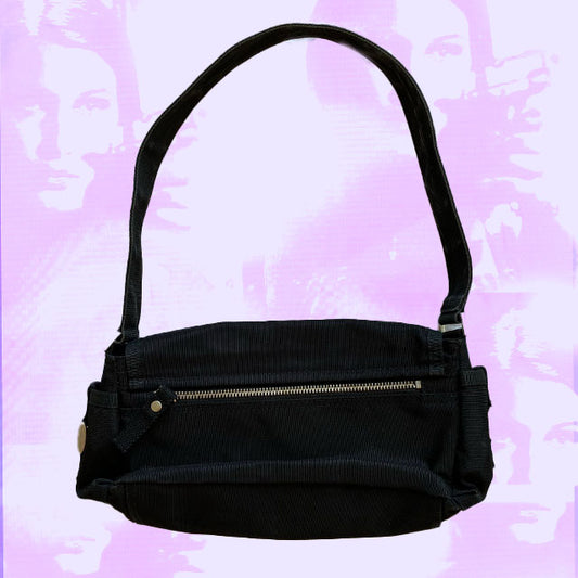 Vintage Y2K George Gina Lucy Black Utility Style Nylon Bag