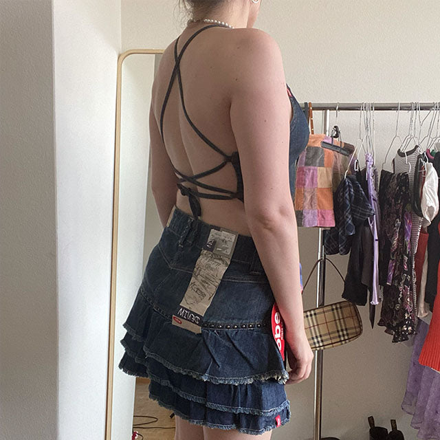 Vintage Y2K EDC Denim Mini Skirt (38/40)