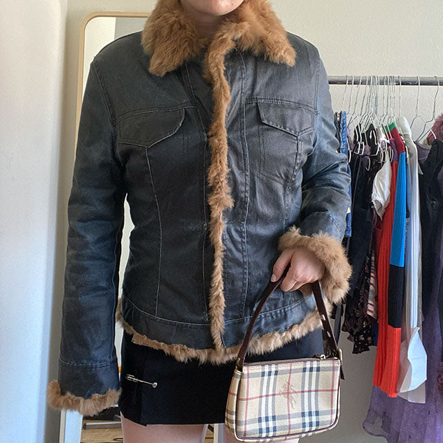 Vintage 90s Denim Afghan Jacket (S/M)