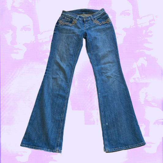 Vintage 90's Embroidered Low Waist Jeans (38)