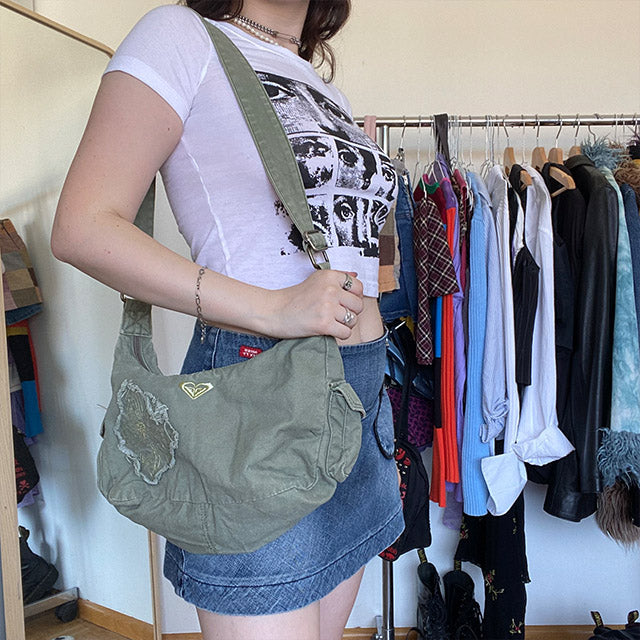 Vintage 90's Roxy Army Green Convertible Crossbody/Shoulder Bag