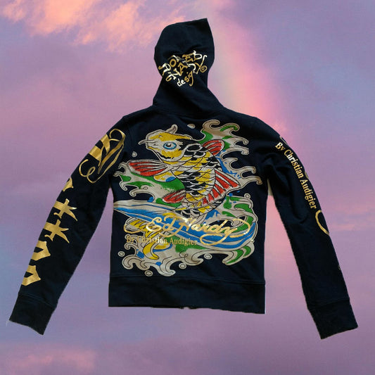 Vintage Y2K Ed Hardy Double Zip Hoodie