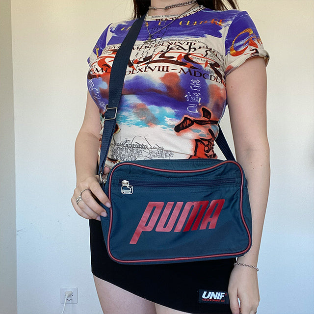 Vintage 90's Puma Logo Skater Satchel Crossbody Bag