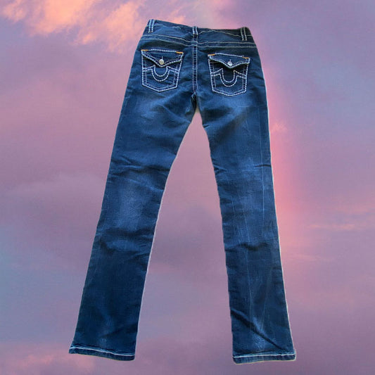 Vintage Y2K True Religion Low Waist Straight Fit Jeans with Side Slits (S/36 EU)
