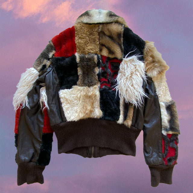 Vintage Y2K Miss Sixty Patchwork Fur Jacket (M)