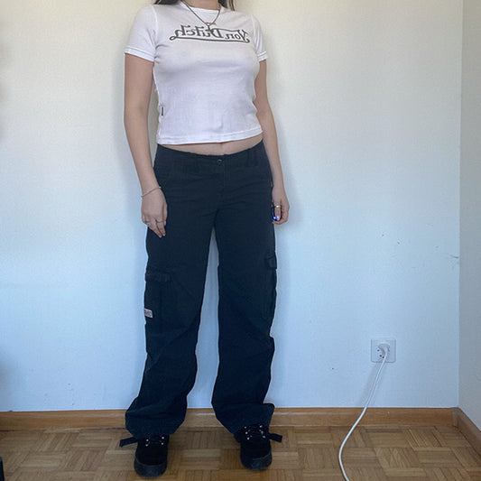 Vintage Y2K O'Neill Low Waist Black Cargos (38 EU-UK 12)