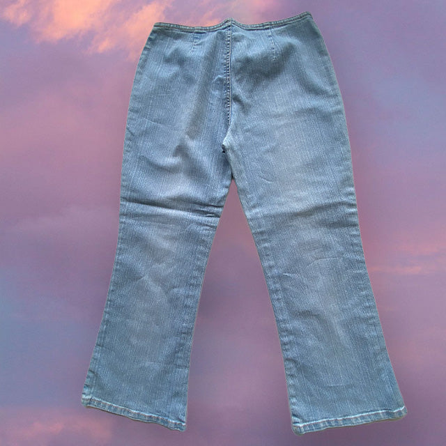 Vintage Y2K Lace Up Low Waist Flare Jeans PETITE (34 EU/UK 6)