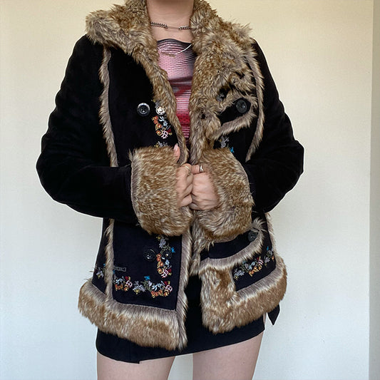 Vintage 90's Desigual Phoebe Buffay Style Afghan Coat (40 EU / 12 UK)