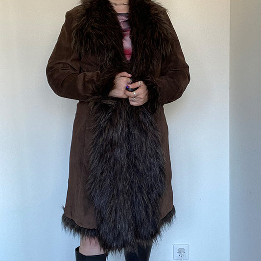Vintage 90's Brown Afghan Coat (M)