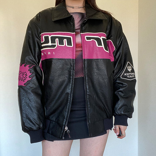 Vintage 90's Motorcycle Leather Jacket (S-L, Oversized)