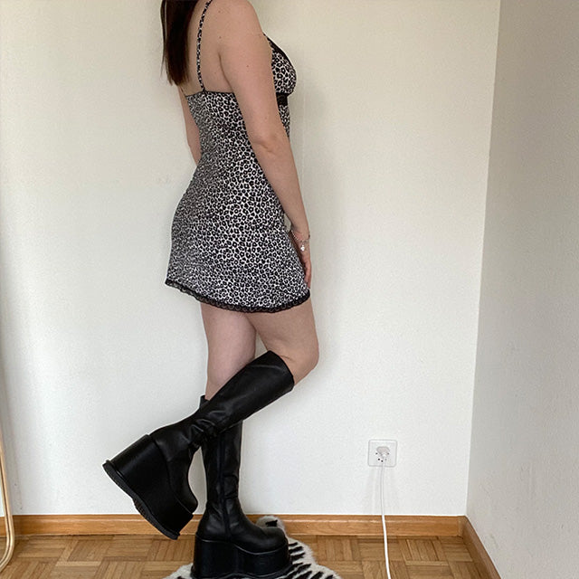 Vintage 90's Rockstar Cheetah Print Cami Dress (XS/S)