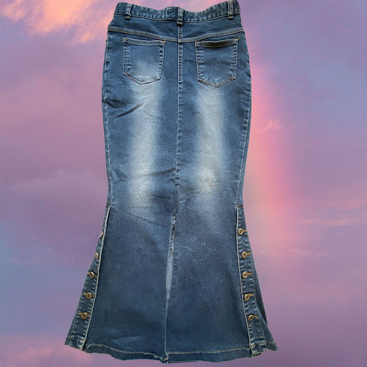 Vintage 90's Phoebe Buffay Denim Maxi Skirt (S)