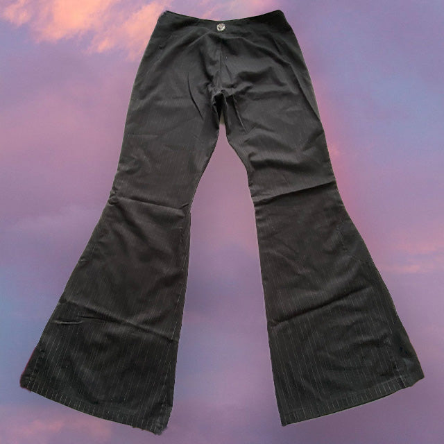 Vintage 90's Cyberdog Rave Low Waist Pinstripe Trousers (36 EU/UK 8)