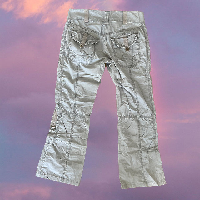 Vintage 90's Low Waist Gray Cargo Pants (34 EU / UK 6 / US 2)