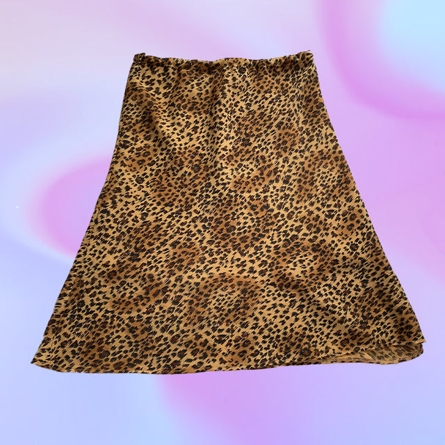 Vintage 90's Cheetah Print Midi Skirt