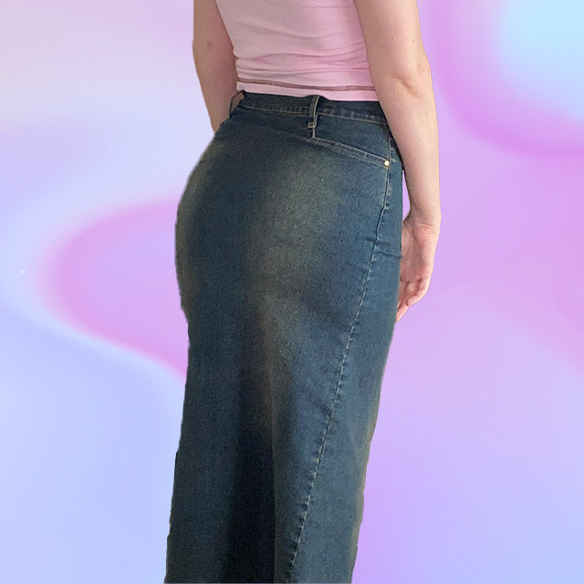 Vintage 90's Denim Maxi Skirt