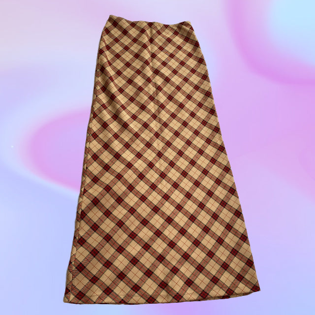 Vintage 90's Plaid Maxi Skirt