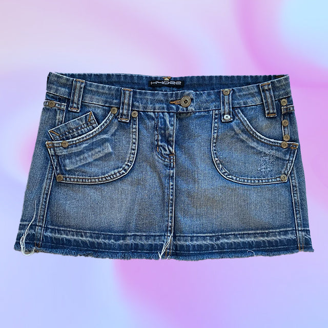Vintage Y2K Micro Mini Denim Skirt